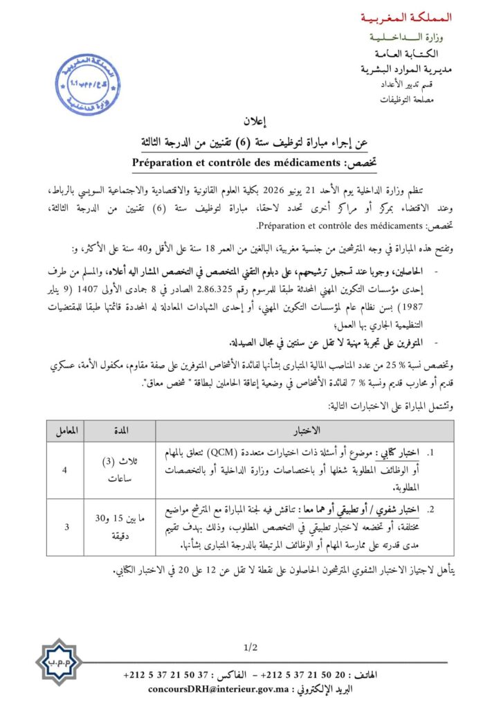 تفاصيل المناصب