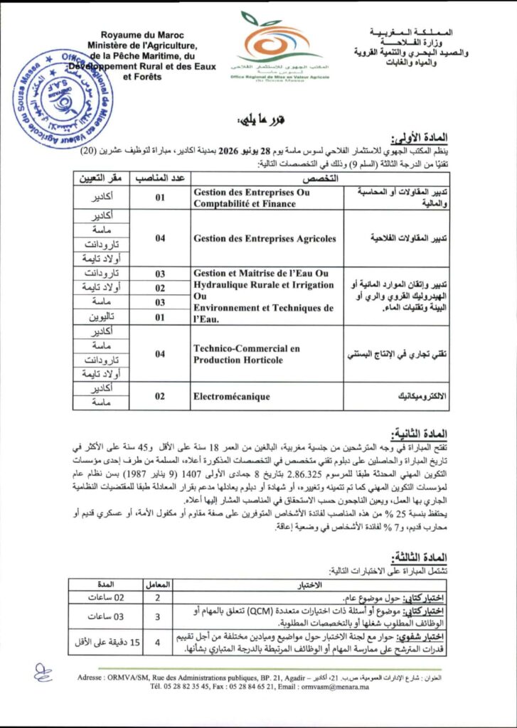 تفاصيل المناصب