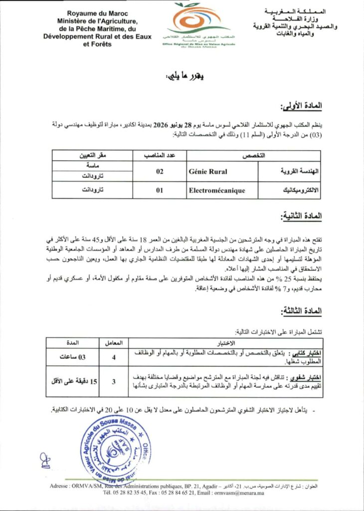تفاصيل المناصب