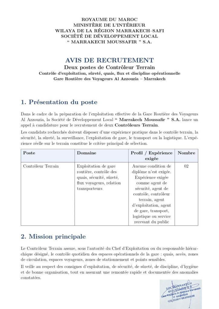 Détails du poste
