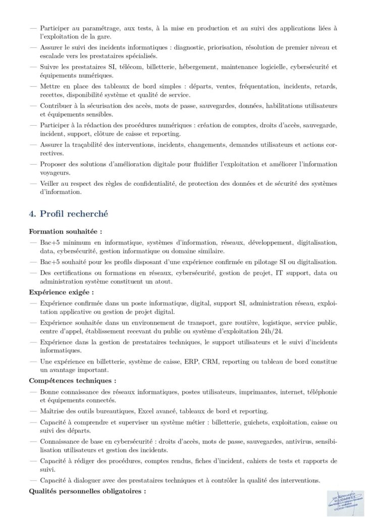 Détails du poste