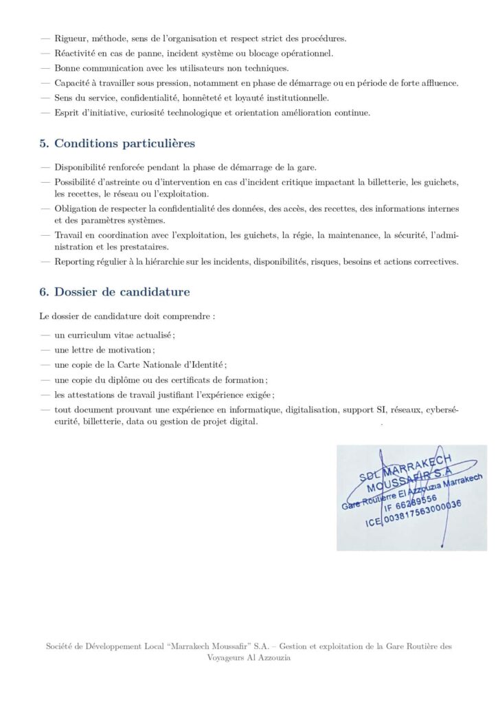 Détails du poste