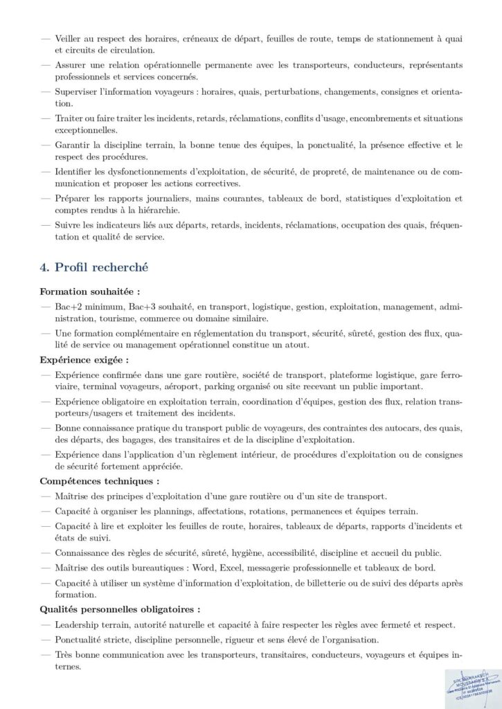 Détails du poste